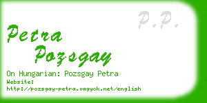 petra pozsgay business card